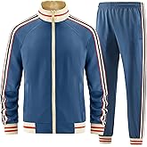 dioxoib Men Track Suits Sets Long Sleeve Full-zip Sweatsuit Active Jackets and Pants 2 Piece Outfits