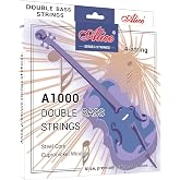 Alice Double Bass Strings, Steel Core Double Bass String For Practice &amp; Performance, Balanced And Vigorous Tone, Suitable for 3/4 Double Bass Guitar