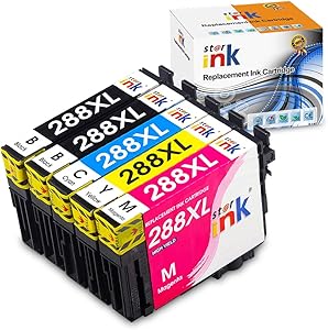 Starink Remanufactured Ink cartridges Replacement for Epson 288 XL 288XL T288 T288XL Work for Expression Home XP-440 XP-330 XP-340 XP-430 XP-434 XP-446 Printer, 5 Packs