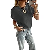 SOLY HUX Women's Short Sleeve Sweater 3D Floral Sweaters Pullover Tank Tops Knit Vest Trendy Fashion Clothing