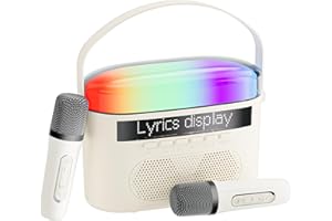 Konylsc Karaoke Machine,Karaoke Machine with Lyrics Display,Portable Bluetooth 5.3 Karaoke Speaker with Upgraded Dual Speakers for Kids and Adults,with White Noise and Night Light Function