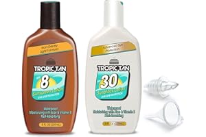 GoPong Tropic Tan Sunscreen Bottle Flask 2 Pack (16 oz Total) - Hidden Alcohol Travel Flasks - Secret Liquor Containers for B