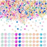 KISSITTY 1300 Pcs Assorted Glass Seed Beads Glow in The Dark Kandi Beads Luminous Crystal Bead Frosted Assorted Bead for Bracelets Earring Bracelet Necklace Key Chain Hair Braids Crafts,1.5mm Hole