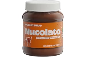 NUCOLATO | Hazelnut Spread | 12.3 oz - 350 g | Keto Friendly - No Sugar Added | Best Low Carb Dessert - Food Snacks | Perfect Topping for Cake, Bananas, Cookies, Pancakes - No Butter