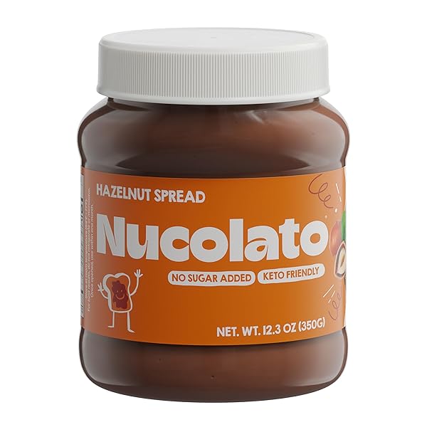 NUCOLATO HAZELNUT SPREAD | HEALTHY SNACKS, PROTEIN SNACKS & GLUTEN FREE KETO, SUGAR FREE BREAKFAST, HEALTHY KETO FOOD GOURMET SPREAD IDEAL FOR FRUIT & DESSERTS