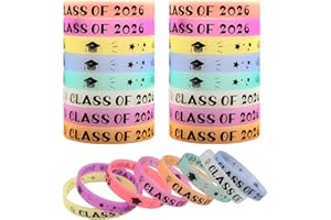 Braclets for Graduation - Congrats Grad Wristband Glow in The Dark Luminous Silicone Bracelets,Graduation Party Favors & Clas