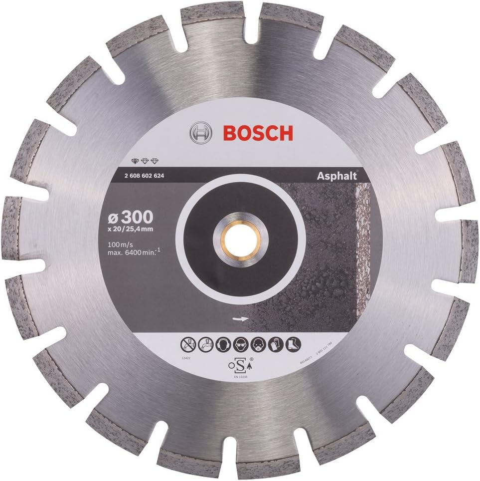 Bosch 2608602624 Diamond Cutting Disc Standard for Asphalt, Silver, 300mm diameter