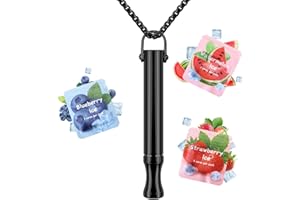 Relieve Anxiety Breathing Necklace - Portable Mouth and Respiratory Device with Filter and Resistance - Variety of Flavors Pa