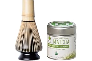 Dr. Weil Matcha Kari - Mini Matcha Tea Set - Black - Ceremonial Organic Japanese Matcha and Whisk With Holder