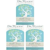 Dr. Woods Unscented Baby Mild Bar Soap - 5.25 Oz Bar, Pack of 3 | Organic Shea Butter, Made with Natural Oils, Fragrance Free Castile Soap for Sensitive Skin