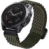 Abanen Upgraded Quick Fit 22mm Elastic Band for Garmin Fenix 8 47mm/ Instinct 3 45mm/ Fenix 7/6/5, Soft Stretchy Loop Nylon Wristband Strap for epix Pro/Tactix 8 (47mm)