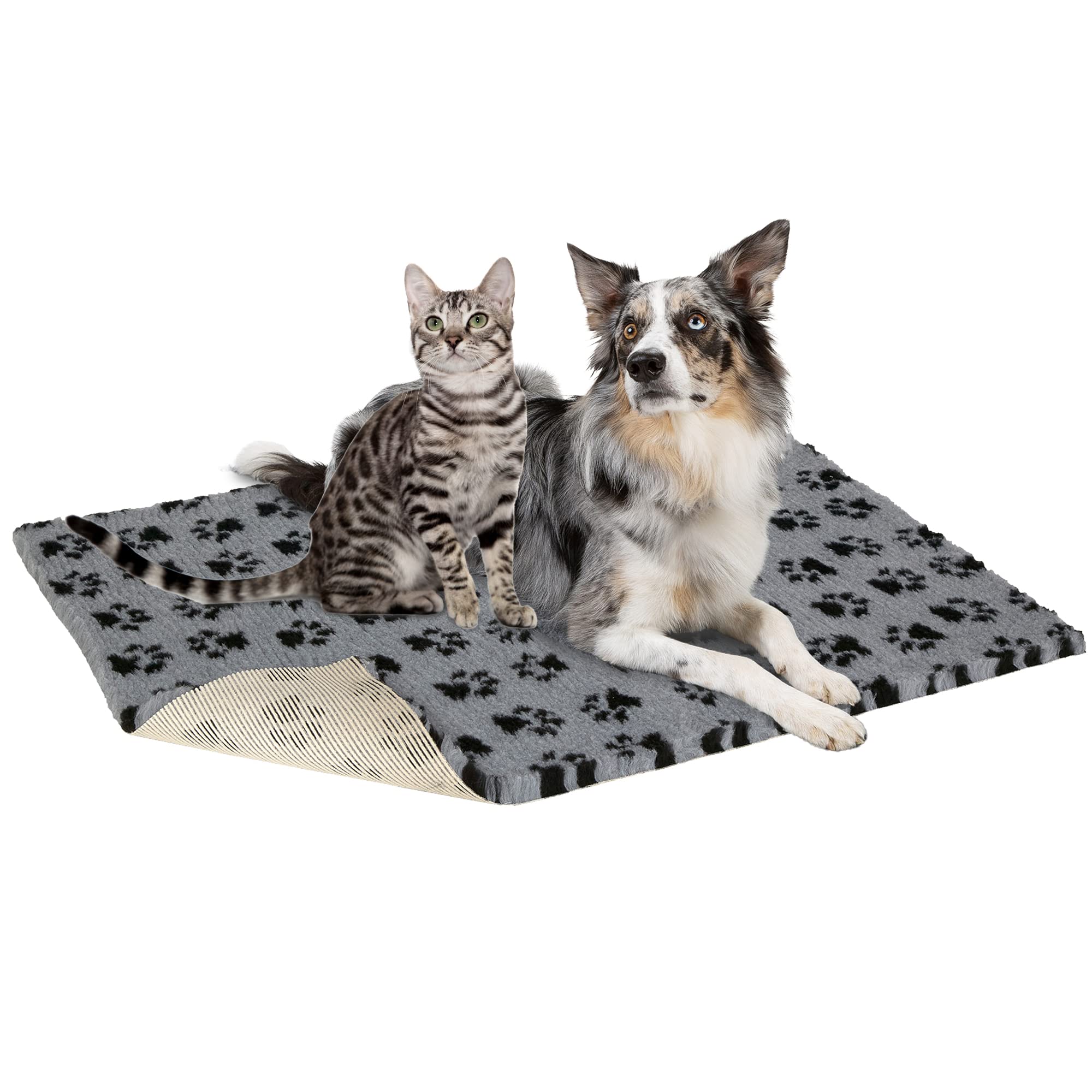 Vetbed Non Slip Grey Paws, 1 x 36 x 24-inch