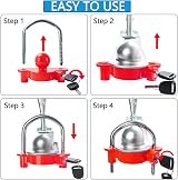 Tevlaphee Trailer Lock Coupler 11-Position Adjustable 1-7/8 2 2-5/16 Red view 5