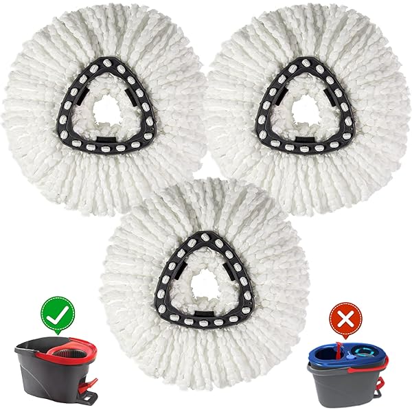 BonusLife 4-Pack Mop Refills + Base Head For RinseClean 2-Tank Spin Mop Replacement - View #8