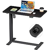 BIZUM Small Electric Standing Desk Bedside Table with Hidden Wheels 31.5 x 15.8 Inch Adjustable Computer Laptop Office Desk, Black