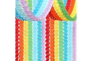 Rainbow Red-Orange Green-Blue Purple Streamers Garland - 12pcs Colorful Theme Party-Decorations,4-Leaf Clover Paper Streamer Banner,Boy Girl Kids Birthday Supplies,Baby Shower Wedding Decor Ouruola