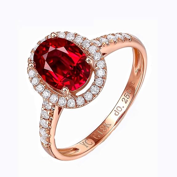 Ubestlove African Ruby Ring Gifts For Women 90Th Birthday Oval Ring R 1