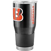 Team Fan Apparel NFL 30oz Gameday Stainless Steel Tumbler, Insulated For Hot & Cold, Slider Lid, Silicone Grip, Officially Licensed (Cincinnati Bengals - Black)