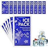 Dry Ice Packs for Shipping,Ice Packs for Lunch Boxes & Coolers,4.3x7.3in Long-Lasting Water Absorption Cold Packs,Food & Drinks Cooler Packs for Insulated Bags, Picnic, Travel,Camping
