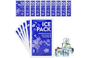 AADSIOAHD Reusable Ice Packs for Lunch Boxes & Coolers,4.3x7.3in Long-Lasting Cold Packs for Shipping,Food & Drinks Ice Packs for Insulated Bags, Picnic, Travel,Camping