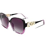 FEISEDY Women's Fashion Sunglasses, Oversized Square Frame with Pearl Sparkling, Polarized UV Protection B2821