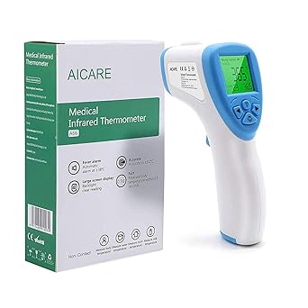 Smile Mom Digital Infrared Forehead Thermometer Gun for Fever, Body Temperature (Non Contact). Best for Baby, Kids, Adults. CE, ROHS, CNAS Certified