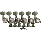 Guyker Rust Color Guitar Locking Tuners, Tuning Key, Machine Head (6 for Right Handed), Ratio 1:18 Vintage-style 6-In-Line Tuners, Compatible with ST Start Electric Guitar
