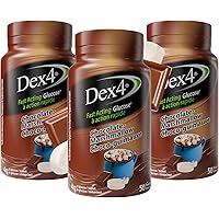 Dex4 Glucose Tablets – Chocolate-Marshmallow Flavour – 50 Tablets per Bottle, 3-Pack – Fast-Acting, Pre-Measured Glucose Tabs
