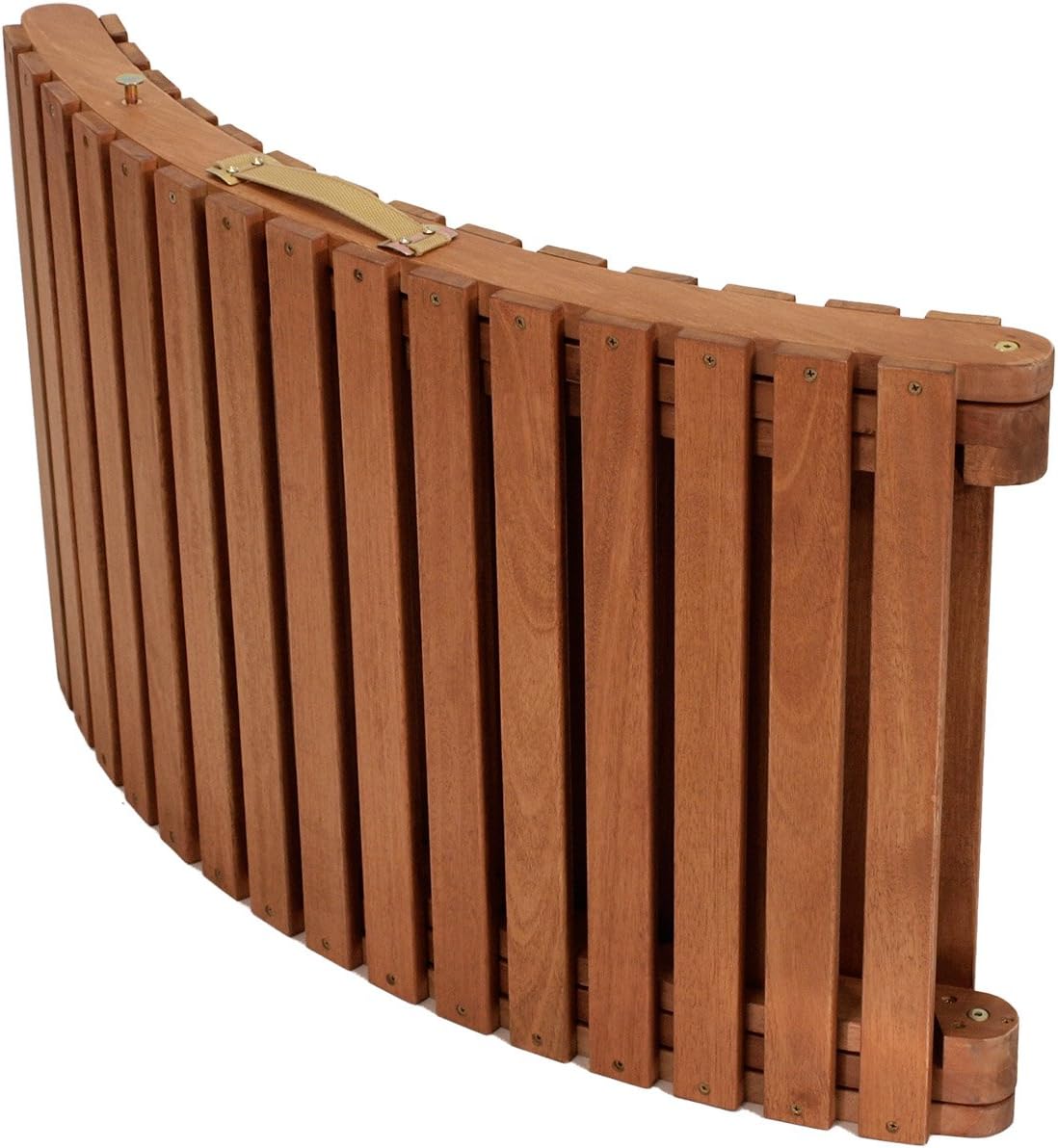 Amazon De Strandliege Aus Eukalyptusholz Klappbar Mit Tragegriff Incl Auflage Rot