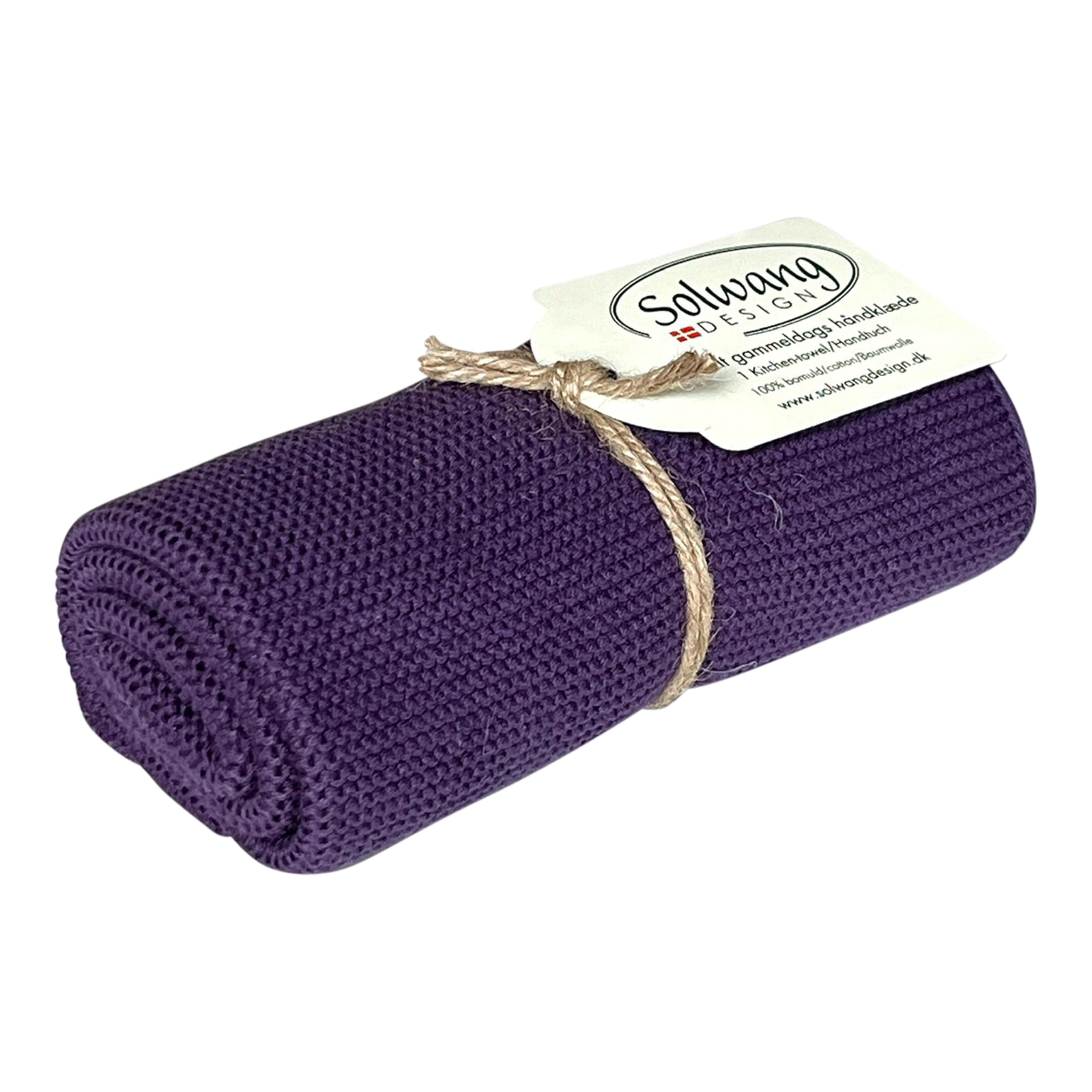 Solwang 100% Oeko-Tex Certified Cotton Made in India Danish Design Kitchen/Hand Towel (Dark Purple)