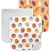 Copper Pearl Premium Baby Burp Cloths - 3-Pack Large Cotton Burp Cloths, Extra Soft Spit Up Rags with 3 Absorbent Layers, Perfect for Baby Boy and Baby Girl Gifts (21" x 10" Size, Karver Set)