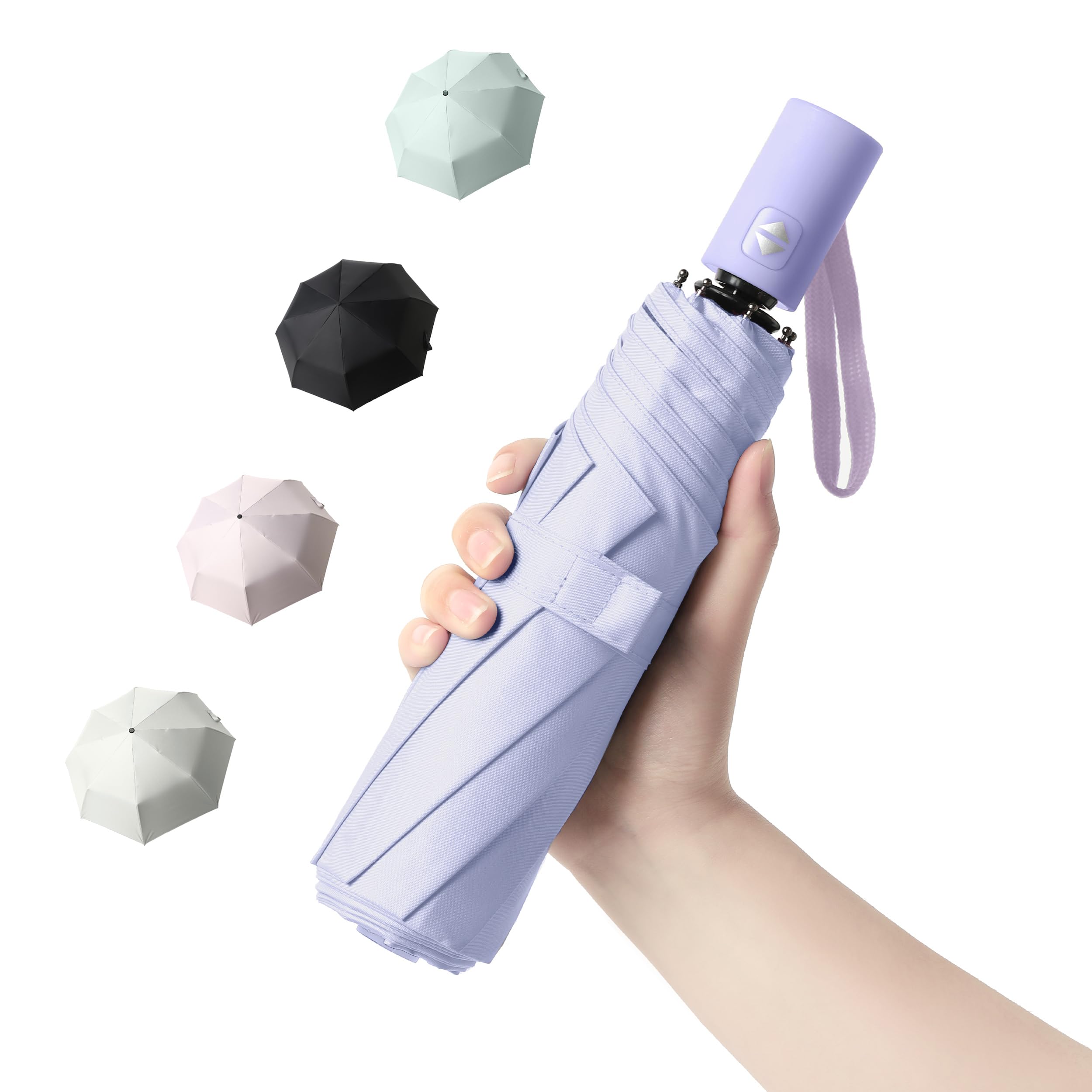 BAODINI Small UV Protection Travel Umbrella Compact for Rain and Sun UPF 50+ 41 inch Portable Umbrella for Women and Men