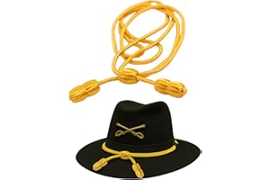 Gamboa Army Cavalry Adjustable Hat Cord Band for Men Accesory for Army Campaign Hats Gold Strap Cords Us, Yellow, One Size