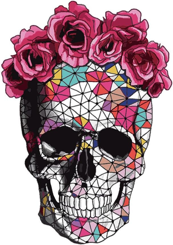 yanhonin cráneo de flores correctifs pegatinas de transferencia de calor hierro plancha sobre los ropa appliques Décor