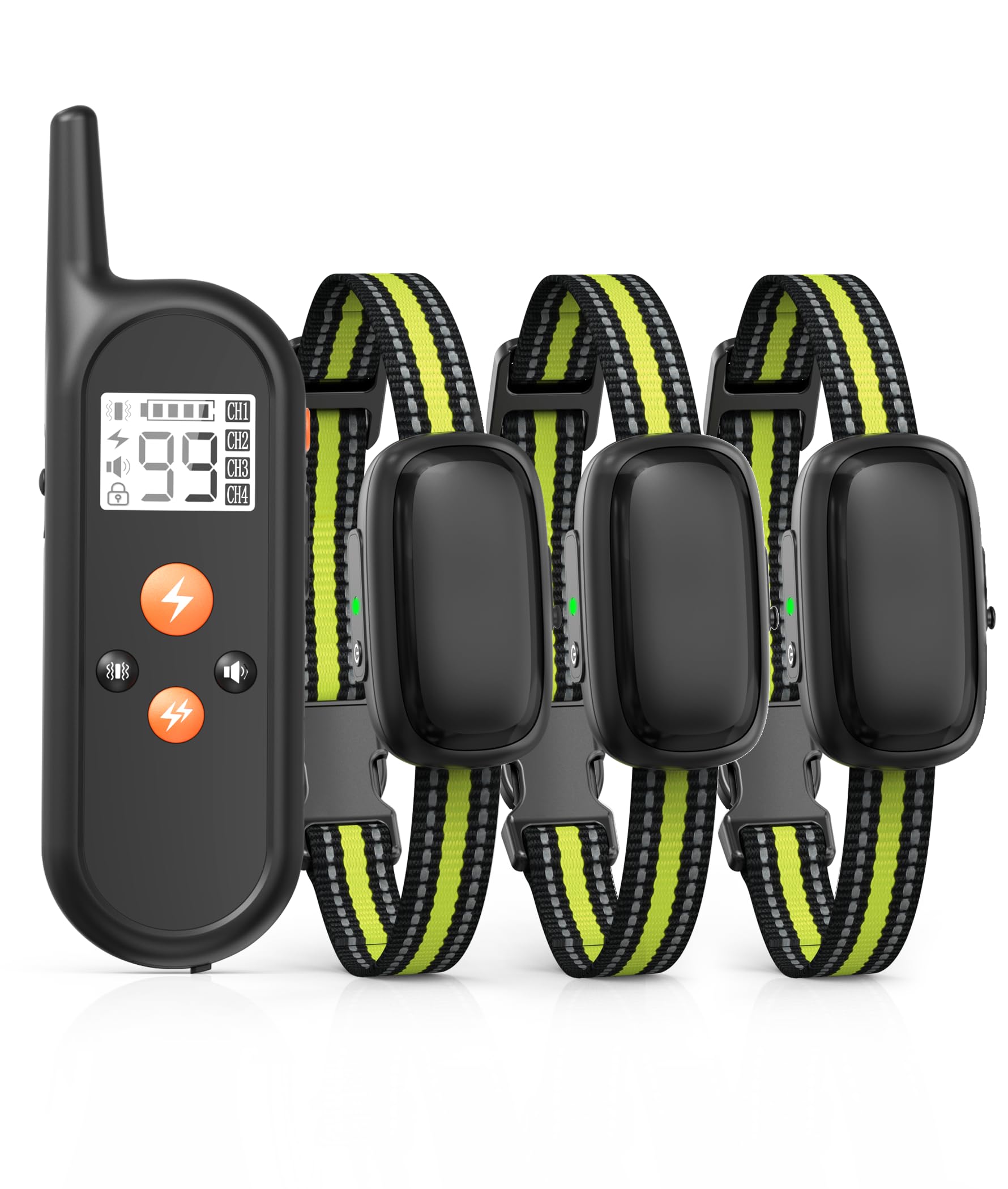 Photo 1 of [2025 Version] Dog Shock Collar with Remote Control & Safe Boosted Shock, Dog Training Collar with Beep,Vibration,Shock&Boosted Shock, 3000ft, Rechargeable, Small Medium Large (Green, for 3 Dogs)