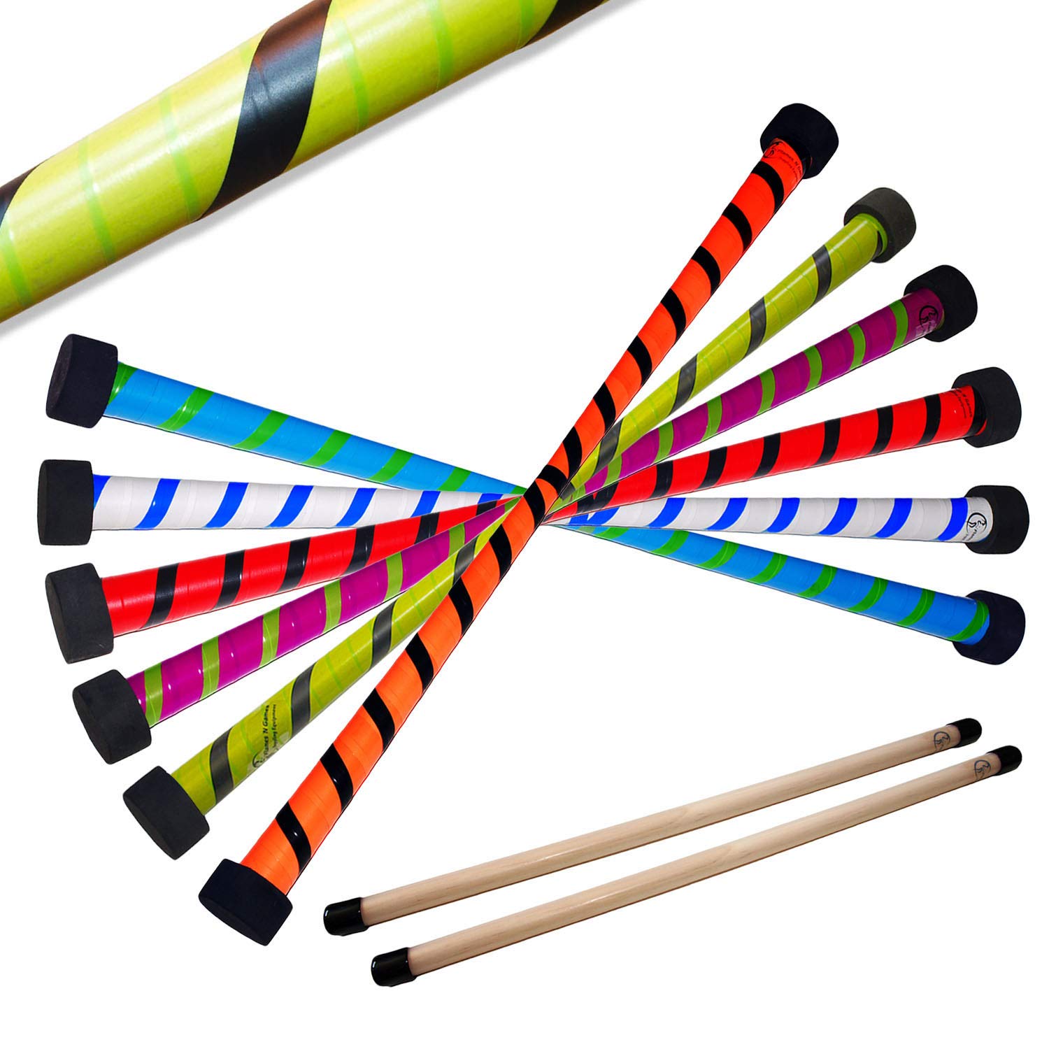 Twist Devil Stick Set with Free Wooden Control Hand Sticks!