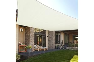 LOVE STORY 6.5' x 10' Rectangle Cream Sun Shade Sail Canopy UV Block Sail Shade for Outdoor Patio Garden Backyard