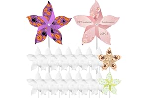 CEVHZOE 20PCS Sublimation PET Plastic Blank Pinwheels,DIY Pinwheels Craft Color Your Own Wind Spinners Toy Crafts DIY White Pinwheels Painting Party Favors Pinwheels