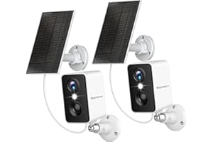 Septekon 2K Security Cameras Wireless Outdoor 2 Pack, Solar Battery Powered Camera with Two Spotlights, PIR Motion Detection 