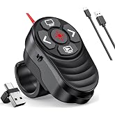 2 in 1 Presentation Clicker with Laser Pointer Finger Ring Clicker Rechargeable Presentation Clicker Long Distance PPT Clicker Remote Wireless Clicker Laser Pointer for Classroom Teacher Projector