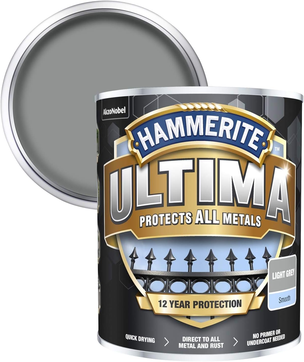 Hammerite Ultima Smooth Metal Paint 750ml Light Grey Amazon.co.uk