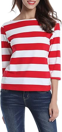 FENSACE Womens 3/4 Sleeve Round Neck 