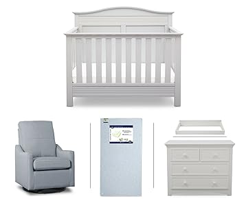 Serta Barrett 5 Piece Nursery Furniture Set Serta Convertible Crib 4 Drawer Dresser