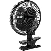 COMFORT ZONE 6-Inch 2-Speed Corded Clip-On Personal Fan - Black | 6-inch corded clip-on fan features 2 speeds and a heavy-duty clamp to securely attach to desks, shelves, or bed frames.