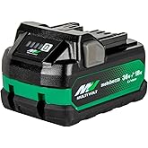 Metabo HPT 18V/36V MultiVolt Lithium Ion Battery, 5.0Ah/2.5Ah, Water & Impact Resistant, 4-Stage Fuel Gauge, Powers All 18V and 36V Tools, Lightweight Design, 2-Year Warranty, 380083M