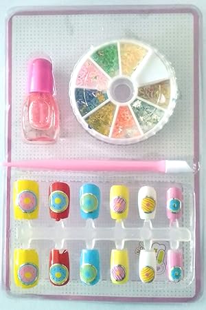 Effy Shoppy Beautiful Nail Art Kit for Kids Girls, Multi Color