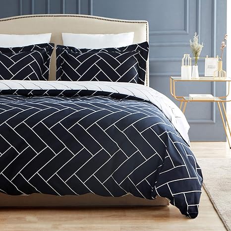 Amazon Com Top Finel Duvet Cover Queen 3 Piece Set Chevron
