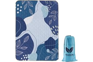 Gealaek Waterproof Picnic Blankets Sandproof Beach Blanket 3-Layers 60x80 Inches Large Foldable Outdoor Blanket for Camping, Park, Travel, Grass, with Carry Bag 03c