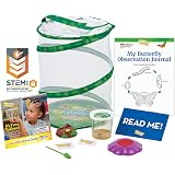 Insect Lore Butterfly Garden: Original Habitat and Live Cup of Caterpillars with STEM Butterfly Journal – Life Science & STEM Education – Butterfly Kit