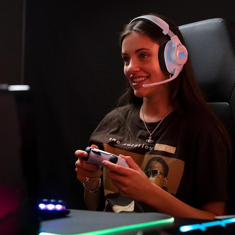 Quantum 910P, Cuffie Wireless Gaming Over Ear per Playstation, Bianco